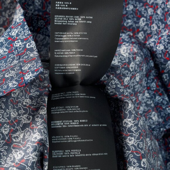 Prada Navy Lion-Print Cotton Short-Sleeve Button-Up Shirt - Picture 12 of 14